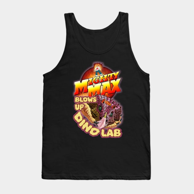 Mighty Max Blows Up Dino Lab Tank Top by The Dark Vestiary